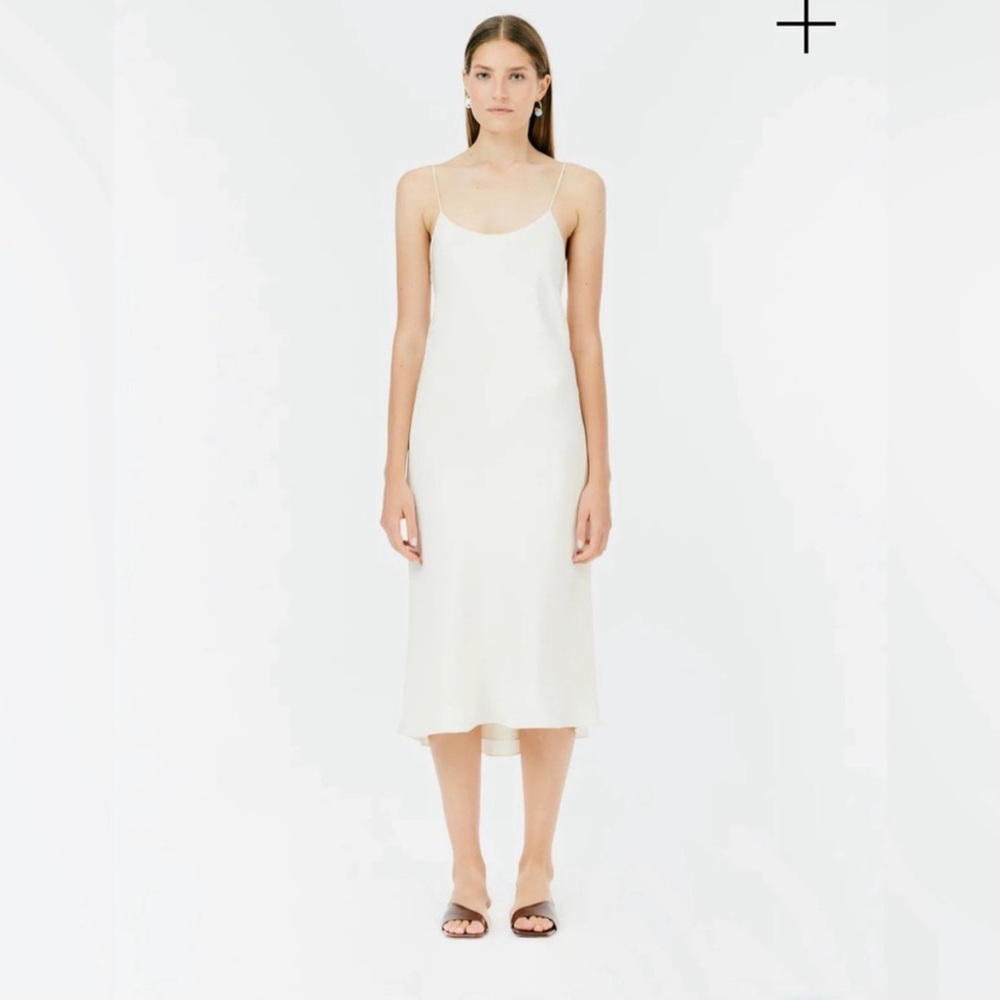 Tibi Silk Slip Dress White Size 2 Like New